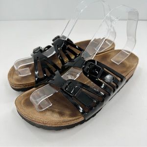 Birkenstock Granada Black Patent Leather Women's 38 US 7 Medium Narrow Footbed